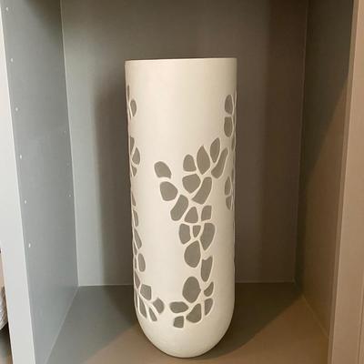 Tall white vase