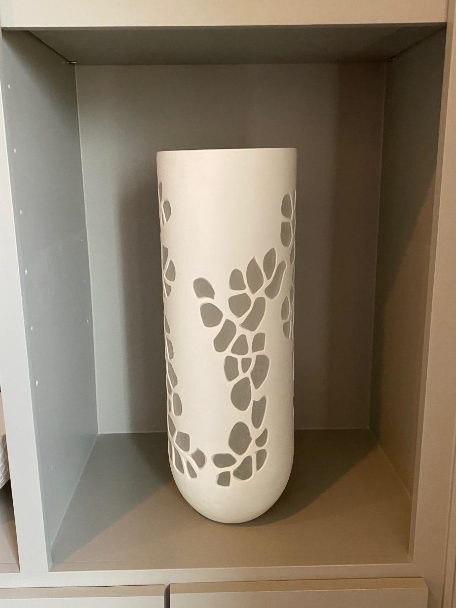 Tall white vase