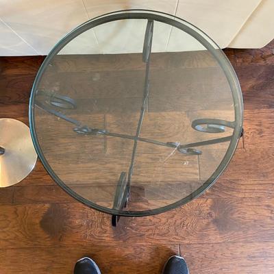Wrought iron glass top table