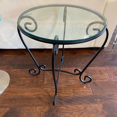 Wrought iron glass top table