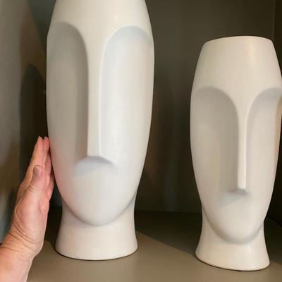 Easter island look alike head vases