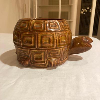 Vintage McCoy pottery turtle planter 740