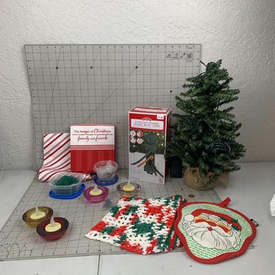 #583 Mini Christmas Tree, Power Outlet Stake With Timer