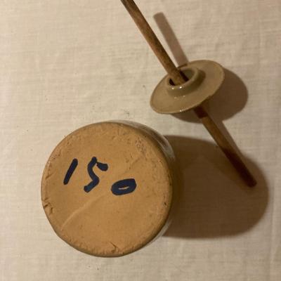 Small antique pottery butter churn