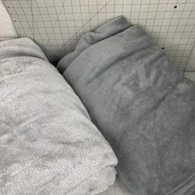 #586 Two Gray Blankets