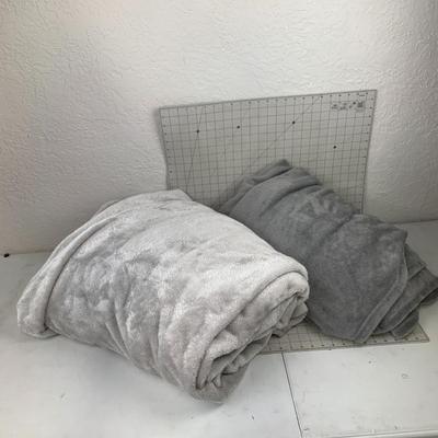#586 Two Gray Blankets
