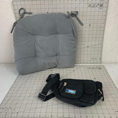 #592 Gray Chair Cushion and Fanny Pack