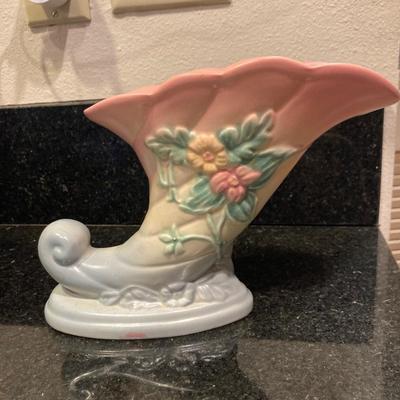 Vintage Hull Art pottery cornucopia