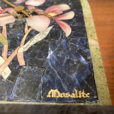 Mosalite dolomite stone clock  (black) Brazil