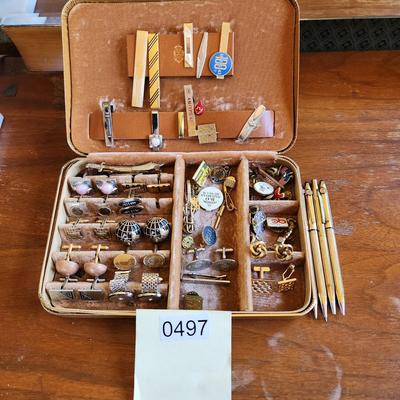 Lot of Men's Jewelry Cuff links, Tie Pins, Tie clips, Westinghouse Awards Pens