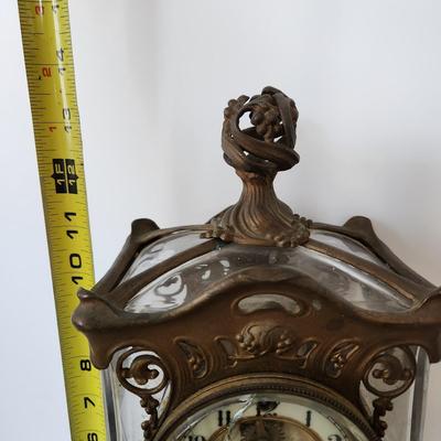 Antique Gilbert Clock Co. Winsted  Conn. Mantel Clock with Porcelain Face