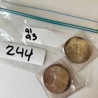 Pair of Walking Liberty SILVER Coins