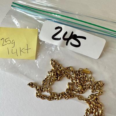 14K Gold Anchor Chain