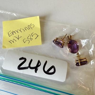 14K Gold Earring/Pendant Set