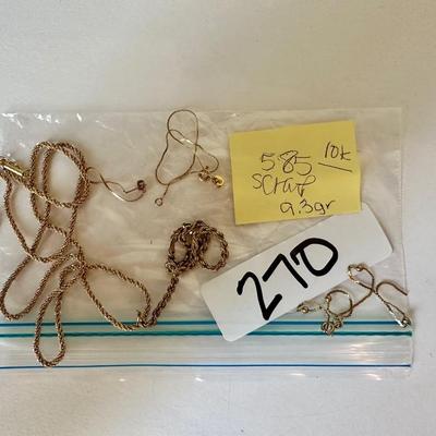 10K Gold Scrap Jewlery Lot