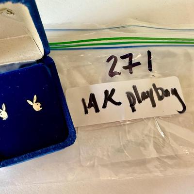 14K Gold Playboy Ear Rings Lot