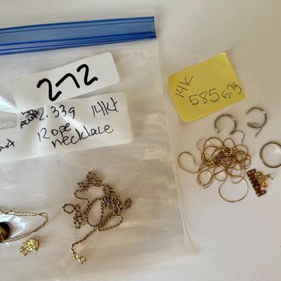 14kt gold jewlery lot