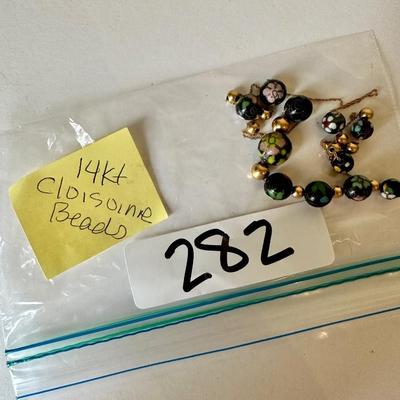 Cloisoinne Bead 14K Gold Necklace