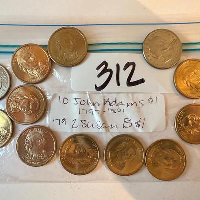 John Adams, Susan B Anthony Coin Lot