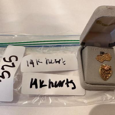 14K Gold Heart Pendant Lot
