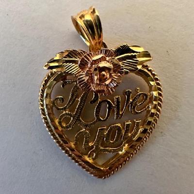 14K Gold Heart Pendant Lot