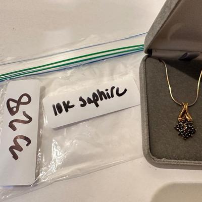 10K Gold Sapphire Necklace