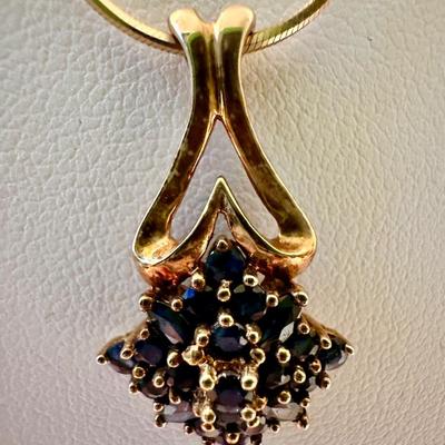 10K Gold Sapphire Necklace