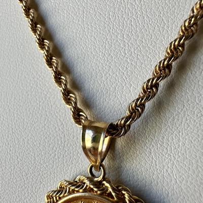 1906 Liberty 2 and 1 Half Dollar 19.9g US Gold Coin Pendant Necklace