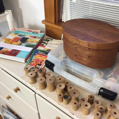 1341 Vintage Shaker Sewing Box Lot