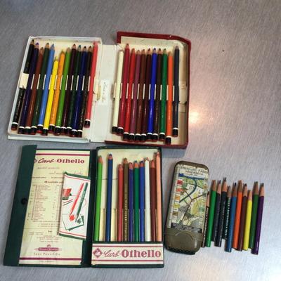 1321 Vintage Colored Pencil Lot Conte Othello Eberhard Faber