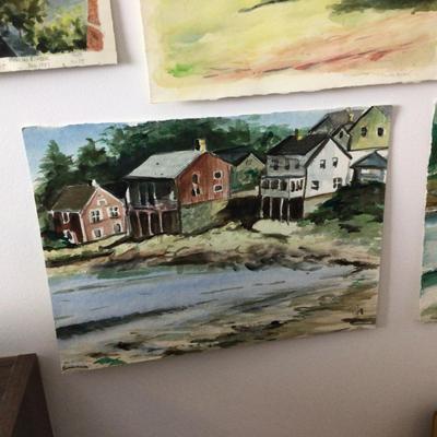 1310 Artist Originals Watercolor Landscape Picture Lot