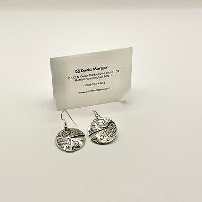 1348 Sterling Raven Stealing the Sun Earrings by David Morgan