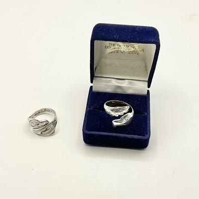 1352 Sterling His and Her Adjustable Eagle Rings by Kabana