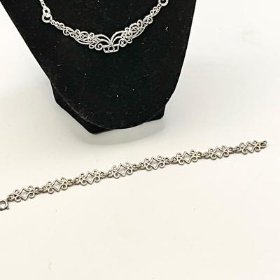 1354 Sterling Celtic Design Necklace and Bracelet by Stuart John Wilson