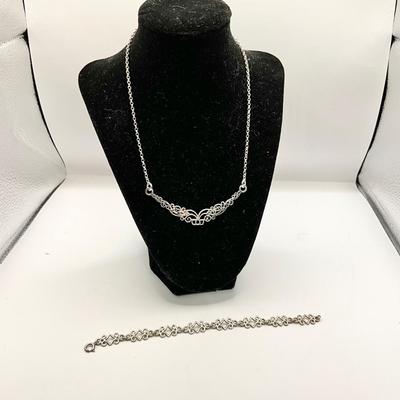 1354 Sterling Celtic Design Necklace and Bracelet by Stuart John Wilson