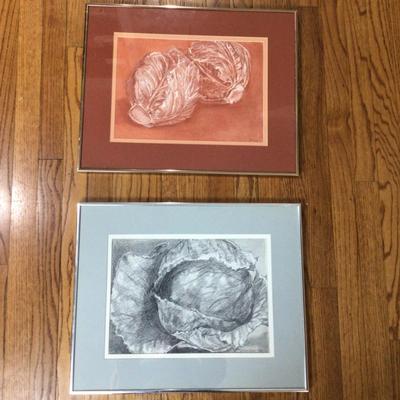 1273 Framed Cabbage Art Sketch Lot