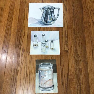 1270 Watercolor Kitchen Painting Lot