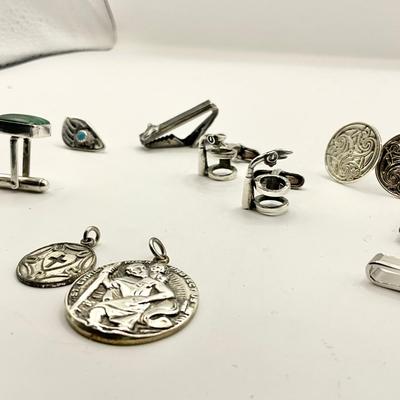 1562 Mens Sterling Silver Jewelry Lot