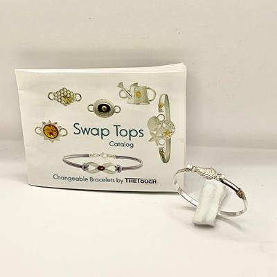 1575 14k Yellow Gold and Silver SWAP TOPS Changeable Bracelets