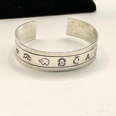 1577 Navajo Sterling Cuff Sterling and Slip on Bangle Bracelets