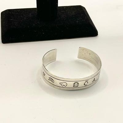 1577 Navajo Sterling Cuff Sterling and Slip on Bangle Bracelets