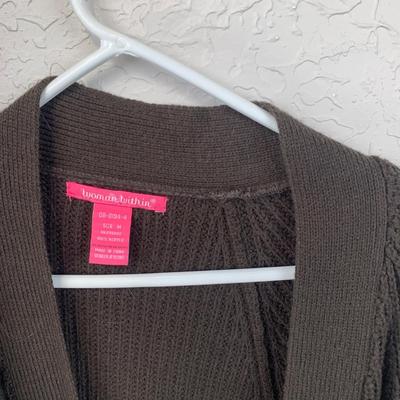 #612 Medium Brown Cardigan and Gray Sweater Vest