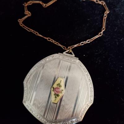 Vintage Art Deco Guilloche Silver Tango Purse or Compact