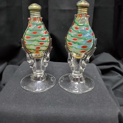 Handblown Signed Gazelle Salt & Pepper shakers