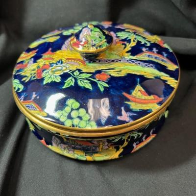 Royal Winton Oriental design on Cobalt Bowl