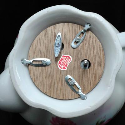 Lefton Teapot with a porcelain Butterfly  lid holder