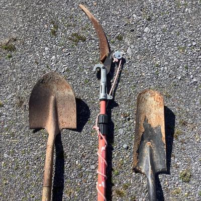155 Garden Tools 12-ft Tree Pruner, Spade Root Cutter & Shovel