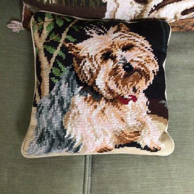 1362 Needlepoint Dog Pillows