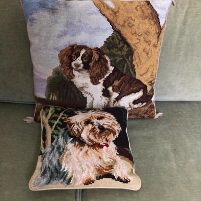1362 Needlepoint Dog Pillows