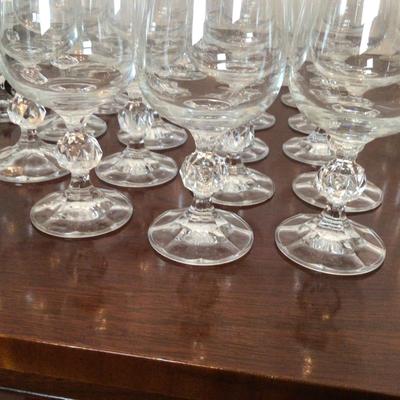 1357 Vintage Glass Lot Cordials, Flutes, Wine